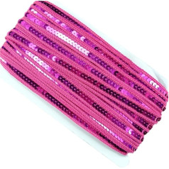 Blausky 32 m Sequin juostelės, Sequin Roll, spalvinga juostelė Roll, Sequin eilutė, Sequin juostelės, plokščias Sequin apdaila, blizgučiai apdaila, Sequin juostelės, Bling audinys, plotis 1,2 cm, Rose Red