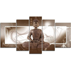 5 dalių paveikslas Buda, Zen drobės paveikslai, sienų paveikslai, gyvenamasis kambarys drobė paveikslas, šiuolaikinio meno spausdinti miegamajame, sienų apdaila (paruoštas pakabinti)