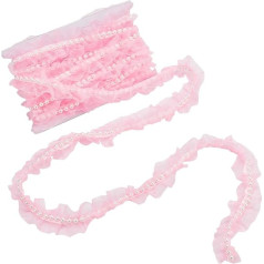 WADORN 40 mm rožinės spalvos organzos apdailos nėrinių juostelė Beaded Lace juostelė siuvimo amatų Ruffle Plisuotos Beaded Trim nuotakos vestuvių apdailos suknelė puošmena