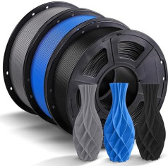 ANYCUBIC PLA gija 1,75 mm, 3D spausdintuvo gija PLA, 3D spausdinimo medžiaga FDM 3D spausdintuvui, vakuuminė pakuotė, tvarkinga ritė, 3 kg, juoda, pilka ir mėlyna