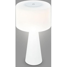 BRILONER LED stalinė lempa belaidė, reguliuojamo apšvietimo naktinė lempa, stalinė lempa, skaitymo lempa, stalinė lempa lauke ir viduje, USB-C, stovyklavietės lempa, šilta balta šviesa, balta, juoda