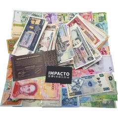 IMPACTO COLECCIONABLES World Wallet - 500 tikrų banknotų kolekcionieriams - su autentiškumo sertifikatu - dovana kolekcionieriams
