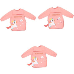 Abaodam Pack of 3 Vaikų prijuostė Meno prijuostės tapybos Prijuostė Ilgos rankovės Bib Vakarienė prijuostė Ilgos rankovės Baby prijuostė Baby prijuostės tapybos Neperšlampama Bib prijuostė, asorti spalvos