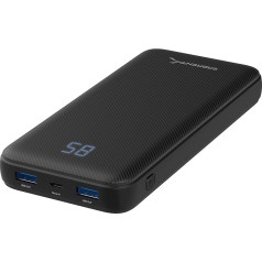 SABRENT Power Bank 20000 mAh, USB C PD išorinis baterijos įkroviklis, nešiojamasis maitinimo bankas, mažas, bet stiprus, su greito įkrovimo funkcija, USB 3.0, skirtas 