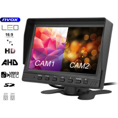 Automobilio monitorius lcd 7 colių ahd 4pin su 12v 24v įrašymo funkcija