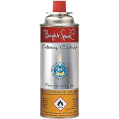 Brightspark 12 x Bright Spark dujų kasetė, skirta dujinei viryklei kempingo krosnelė Grilis Butanas/propanas MFS-1A (12 kasečių) Spalvingos A4 dujos