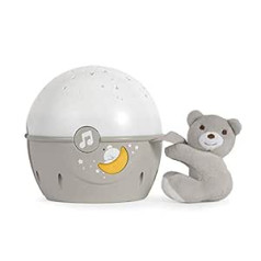 Chicco Next2Stars Baby Night Light, neutralus | „Starlight“ projektorius, skirtas lovelėms ir lovelėms, garso jutiklis, 3 šviesos efektai ir muzika