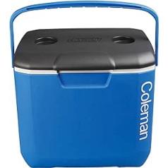 Coleman Cool Box 30QT efektyvus aušintuvas, 28 litrų talpa, didelė didelio našumo šaldymo dėžė, ledo dėžė gėrimams, mėlyna