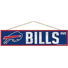 Wincraft NFL Buffalo Bills SignWood Avenue dizainas, komandos spalva, 10,2 x 43,2 cm