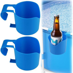 2 Stück Pool Getränkehalter, Multifunktionaler Pool Zubehör, Whirlpool Getränkehalter aus Kunststoff, Pool Tisch Einhängen Bierhalter Pool Passt in die Meisten Pools
