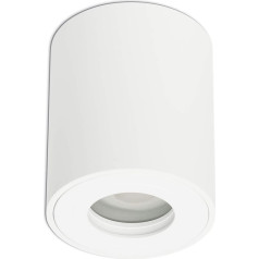 Aufbaustrahler IP44 Bad Außen rund Badezimmer Einbauleuchte Rahmen mit GU10 LED, Farbe:Weiß, Lichtfarbe:neutralweiß, Watt:7 Watt