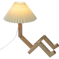 OSALADI USB-Schreibtischlampe Nachtlampe Stofflampenschatten Match Holzk?rper Kreativer Tischlampe LED- Schreibtisch Lampe für Schlafzimmer Büros Schlafzimmer Schlafzimmer Lamp Wood Cute