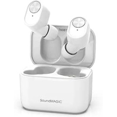 SoundMAGIC T60BT True Wireless Ausinės Į ausis Bluetooth Ausinės su Mikrofonu HiFi Stereo Sportinės Ausinės Neperšlampamos Baltos