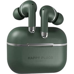 Happy Plugs AIR 1 GO – belaidis E – tikras belaidis ryšys – 100 dB – atsparus prakaitui – 30 mAh akumuliatorius kiekvienoje ausinėje – 450 mAh akumuliatorius įkrovimo dėkle