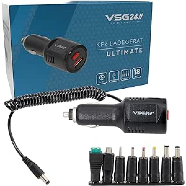 VSG24 USB prievadas automobilinis įkroviklis USB cigarečių žiebtuvėlis su 8 adapteriais atbulinės eigos kameros monitorius 12 V / 24 V automobilinis USB adapteris automobilinis įkroviklis kištukas maitinimo šaltinis automobilinis įkroviklis