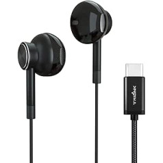 C tipo USB ausinės, įdedamos į ausis, didelės raiškos ausinės su mikrofonu ir garsumo valdymu, suderinamos su iPad Pro New / MacBook Pro, Huawei P40/P30/Pro/Mate20/10, Xiaomi10/mi9/8/Mix, Google Pixel, OnePlus,
