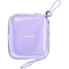 Mažas, lengvas Powerbank 10000mAh USB-C USB-A violetinis