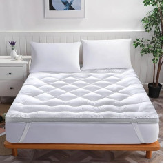 Bedstory Karaliaus čiužinys Topper itin minkštas 6 cm storio karaliaus dydžio pūkų alternatyva mikropluošto dygsniuotos lovos Topper geriausias čiužinys Topper su elastingais kampiniais ryšiais 150