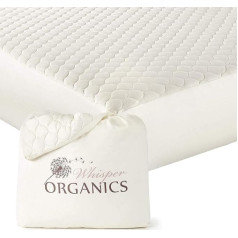 Whisper Organics 100 % ekologiškos medvilnės dygsniuotas čiužinio užvalkalas, kvėpuojantis čiužinio viršutinis sluoksnis, 40 cm gylio - sertifikuotas GOTS, čiužinio apsauga 160 x 200 cm