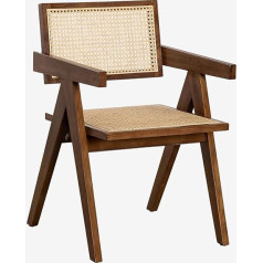 Sklum Lali stiliaus rotango valgomojo kėdė su porankiais Brown Dark