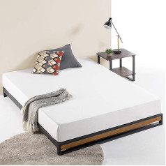 Zinus Juodas metalinis medinis lovos rėmas 190 x 90 cm