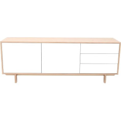 Miliboo Skandinaviška medinė bufetinė spintelė, Spalva: balta, Dydis: 195 cm, Tipas: Sidas