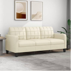 Secoli Sofa 2 sėdimų vietų 2 sėdimų vietų sofa 2 sėdimų vietų sofa Lounge Couch Couch Couch Small for Living Room / bedroom / Office / Apartment 3-Seater 180 cm Cream Faux Leather