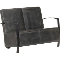 Zeyuan 2 sėdimų vietų sofa, sofa svetainei, butams, sofa su miego funkcija, poilsio sofa, sofos ir kušetės, relaksacinė sofa, pilka natūrali oda