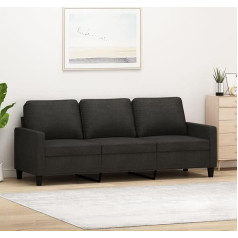 Ciadaz 3 vietų sofa juoda 180 cm audinys, Sofos ir sofos, Sofa svetainė, Sofa paauglių kambariui, Sofa poilsiui, Sofa miegamajam, Miegamojo sofa, Minkšta sofa - 359175