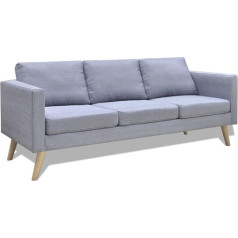 Junzai Sofa 3-vietė, sofa svetainei, butui, sofa su miego funkcija, poilsio sofa, sofos ir kušetės, relaksacinė sofa, audinys šviesiai pilka