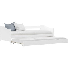 Rantry ištraukiama sofa lova lovos rėmas sofa lova ištraukiama lova dieninė lova svečių lova lova lova lova medinė lova sofa lova sofa kušetė gyvenamasis kambarys svečių kambarys balta pušies mediena 90×200 cm