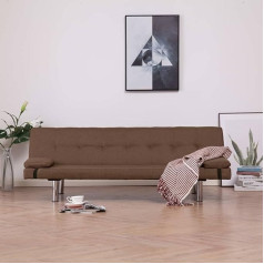 Barash Sofa lova su dviem pagalvėlėmis Ruda poliesterio 3 vietų sofa lova Sulankstoma sofa lova su miego funkcija