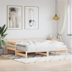 Zeyuan 836147 Išskleidžiama dienos lova 90 x 200 cm pušies masyvo sofa lova Dienos lova Sofa lova Sofa lova Jaunimo lovos rėmas Miegamojo lova Kanapa