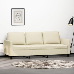 CIADAZ 3-vietė sofa kreminė 180 cm dirbtinė oda, sofos ir kušetės, sofa svetainė, sofa jaunimo kambariui, sofa poilsiui, sofa miegamajam, minkšta sofa - 359339