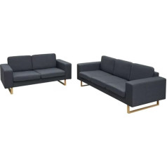 Leepesx 2 ir 3 vietų sofa, Grindų sofa, Šezlongas, Sofa, Sofa, Sofa, Sofos ir kušetės, Svetainės sofa, Komplektas tamsiai pilka