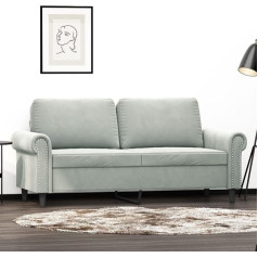 Willood 2 sėdimų vietų sofa šviesiai pilka, 140 cm, aksomas
