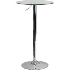 Flash Furniture Apvalus stiklinis stalas Reguliuojamas 27,5