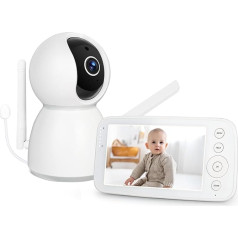 Yicty 5 colių kūdikių monitorius su kamera ir garsu 1080P PTZ kamera 720P HD IPS ekranas be WLAN be programos dvipusis pokalbis infraraudonųjų spindulių naktinis matymas VOX režimas