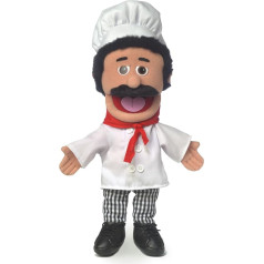 Chef Luigi by Silly Puppets | 40 cm rankinė lėlė vaikams | Su judančia burna ir rankomis | Nuimami drabužiai, kuriuos galima skalbti rankomis
