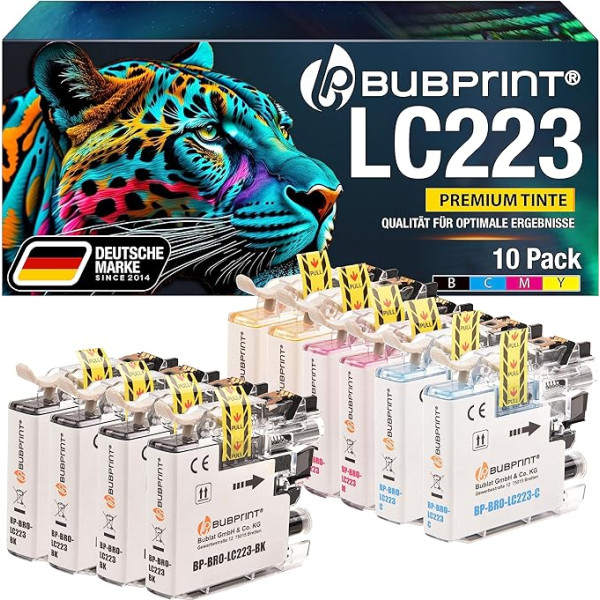 Spausdintuvo kasetė, suderinama su Brother LC-223 XXL LC-227 LC-225 su lustu, skirta Brother DCP-J4120 DW, Brother MFC-J4420 DW, Brother MFC-J4420 DW, MFC-J4425 DW, MFC-J4620 DW, MFC-J4625 DW, MFC-J5320 DW, MFC-J5600, MFC-J5620 DW, MFC-J5625 DW, MFC-J572