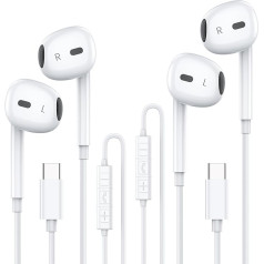 MOSWAG USB C ausinės In-Ear laidinės ausinės su mikrofonu, skirtos S23/Note 20/Pixel 7 MacBook Pro ir kitiems išmaniesiems telefonams su USB C sąsaja