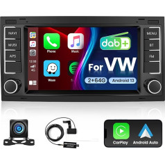 2G 64G Android 13 DAB automobilinis radijas Double DIN Carplay VW T5 Touareg 2004-2011 VW Transporter Ts Multivan 2004-2009 7 colių automobilinis radijas 2Din su navigacija Bluetooth Android Car WiFi RDS atbuline eiga