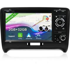 BXLIYER Android 12 automobilinis radijas Audi TT (2006-2011) - atbulinės eigos kamera + nemokamas mikrofonas - 2G + 32G - IPS 7 colių 2 DIN - DAB valdymas vairu WiFi Carplay Android automobilinis padalintas ekranas Bluetooth