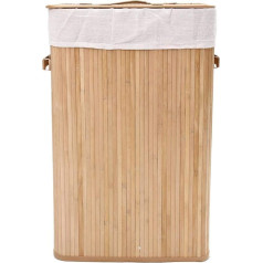 enyaa Wäschekorb aus Bambus, Größe XL, faltbar, mit herausnehmbarem waschbarem Futter, 105 l, 51 x 6 x 31 cm, Natur
