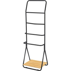 WENKO Verona juoda matinė rankšluosčių džiovintuvų ir drabužių pakaba, kurią galima pastatyti priešais radiatorių, dažytas plienas 51 x 156,5 x 40 cm