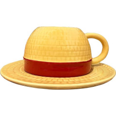 FINDAMAZE One Piece Anime puodelis, Luffy's Hat kavos puodeliai, aukštos kokybės keraminis pieno puodelis, dovana Kalėdoms, gimtadieniui, jubiliejui (Luffy)