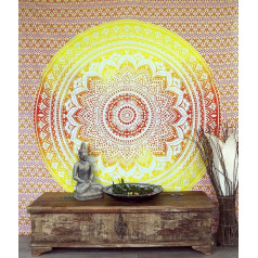 Guru parduotuvė, Indijos mandala audinys, rankšluostis, lovatiesė, Mandala Print, medvilnė, 230 x 210 cm, lovatiesė, Sofa Throw