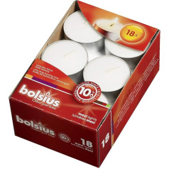 bolsius 10 valandų balto vaško arbatos žibintai