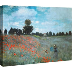 Wieco Art The Poppy Field Near Argenteuil Giclee Canvas Wall Art by Claude Monet for Bedroom Home Decor