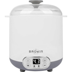 Browin 801013 Daugiafunkcis sūrio ir jogurto aparatas su 1,5 l termostatu, baltas, pilkas, vidutinis